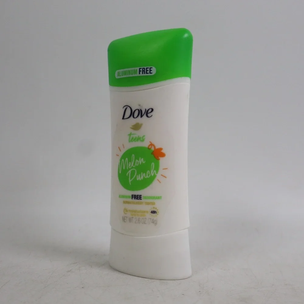 2 PACK Dove Teens Melon Punch Aluminum Free Deodorant Moisturizes 2.6 oz Each
